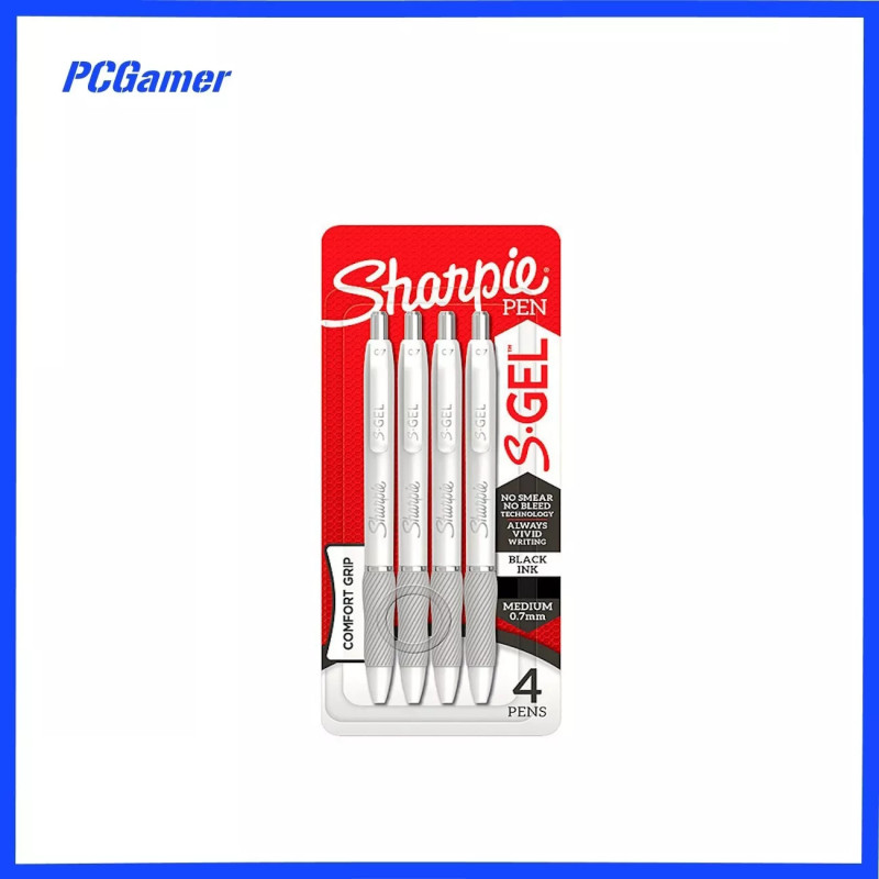 Sharpie Gel Retractable 0.7mm White Barrel/Black Ink Pk4 Sharpie Gel Retractable 0.7mm White Barrel/Black Ink Pk4
