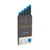 PARKER Fountain Pen Ink Cartridges Refill Permanent Blue Pk of 5