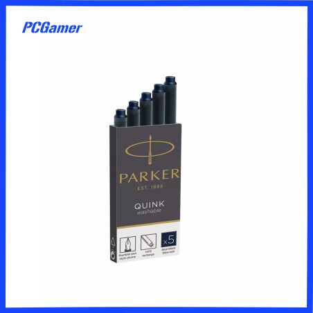 PARKER Fountain Pen Ink Cartridges Refill Permanent Blue/Black Pk of 5