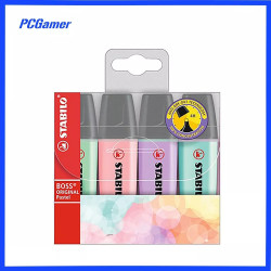 STABILO Boss Original Highlighter 4 Assorted Colour Pastel Chisel 2mm 5mm