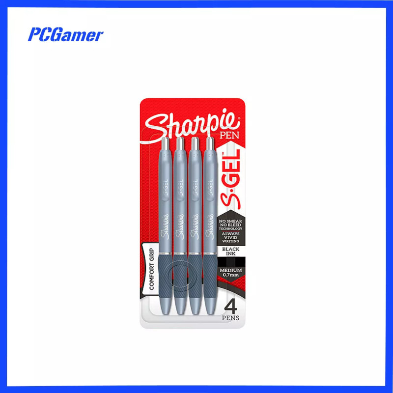 Sharpie Gel Retractable 0.7mm Blue Barrel/Black Ink Pk4 Sharpie Gel Retractable 0.7mm Blue Barrel/Black Ink Pk4