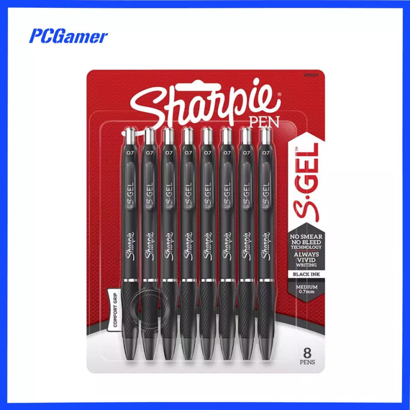 Sharpie S·Gel Retractable Gel Pen 0.7mm Medium Black x 8