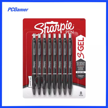 Sharpie S·Gel Retractable Gel Pen 0.7mm Medium Black x 8