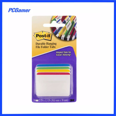 Post-It Hanging Folder Tabs Primary Colours 50 x 35mm