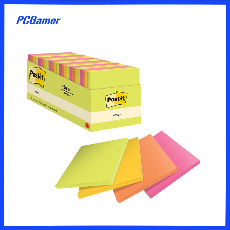 Post-it Notes - 654-24ASST - 76x76mm - 100 Sheet - 24 Pack