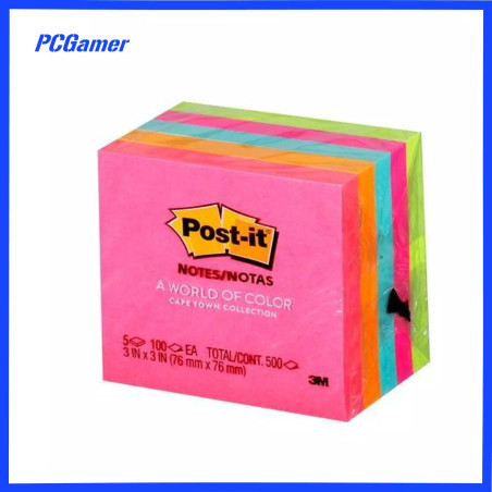 Post-It Super Sticky Notes 76x76mm Cape Town Colours Square Pack 5 Pads