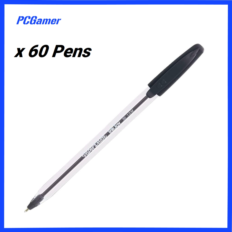Papermate Inkjoy 50ST Ballpoint Pen Capped Medium 1.0mm Black Box 60