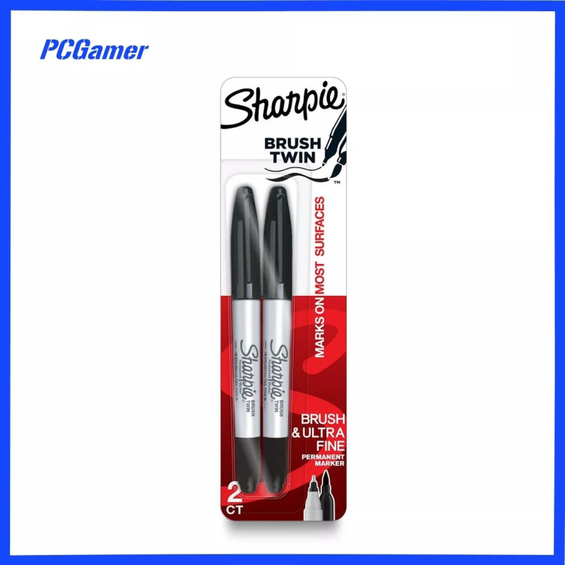 Sharpie Brush Twin Permanent Markers, 2/Pack
