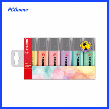 STABILO Boss Original Highlighter 6 Assorted Colour Pastel Chisel 2mm 5mm