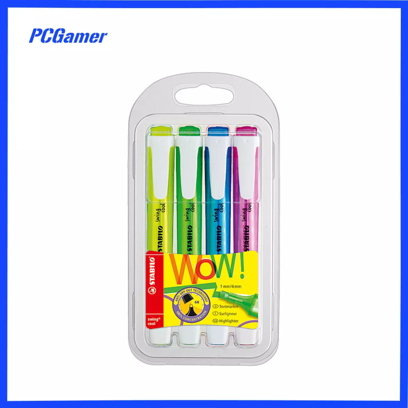 Stabilo Swing Cool Highlighter Fibre Chisel 1-4mm 4pk