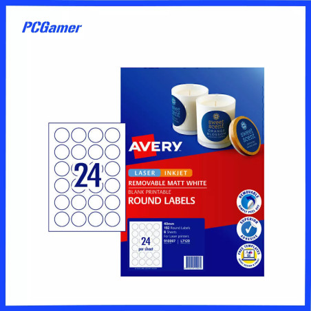 Avery L7129 MATT WHITE Round Labels Laser Inkjet 192 Labels